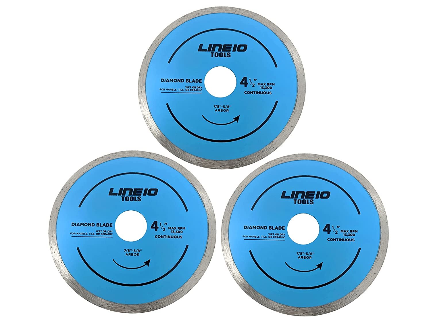 3Pc Diamond Cutting Blade Set for 4-1/2 inch Angle Grinder