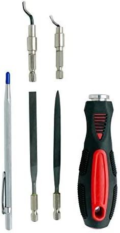 Deburring Tool Set Deburr Metal, Plastic, Aluminum and Pipe, 6 pc Set