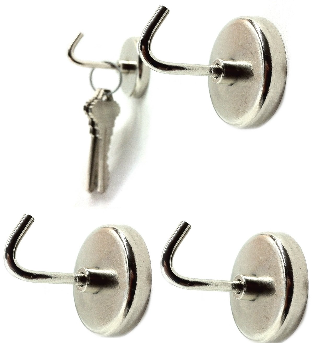ROK 1-1/2-inch Industrial Magnetic Hooks, Pack of 10