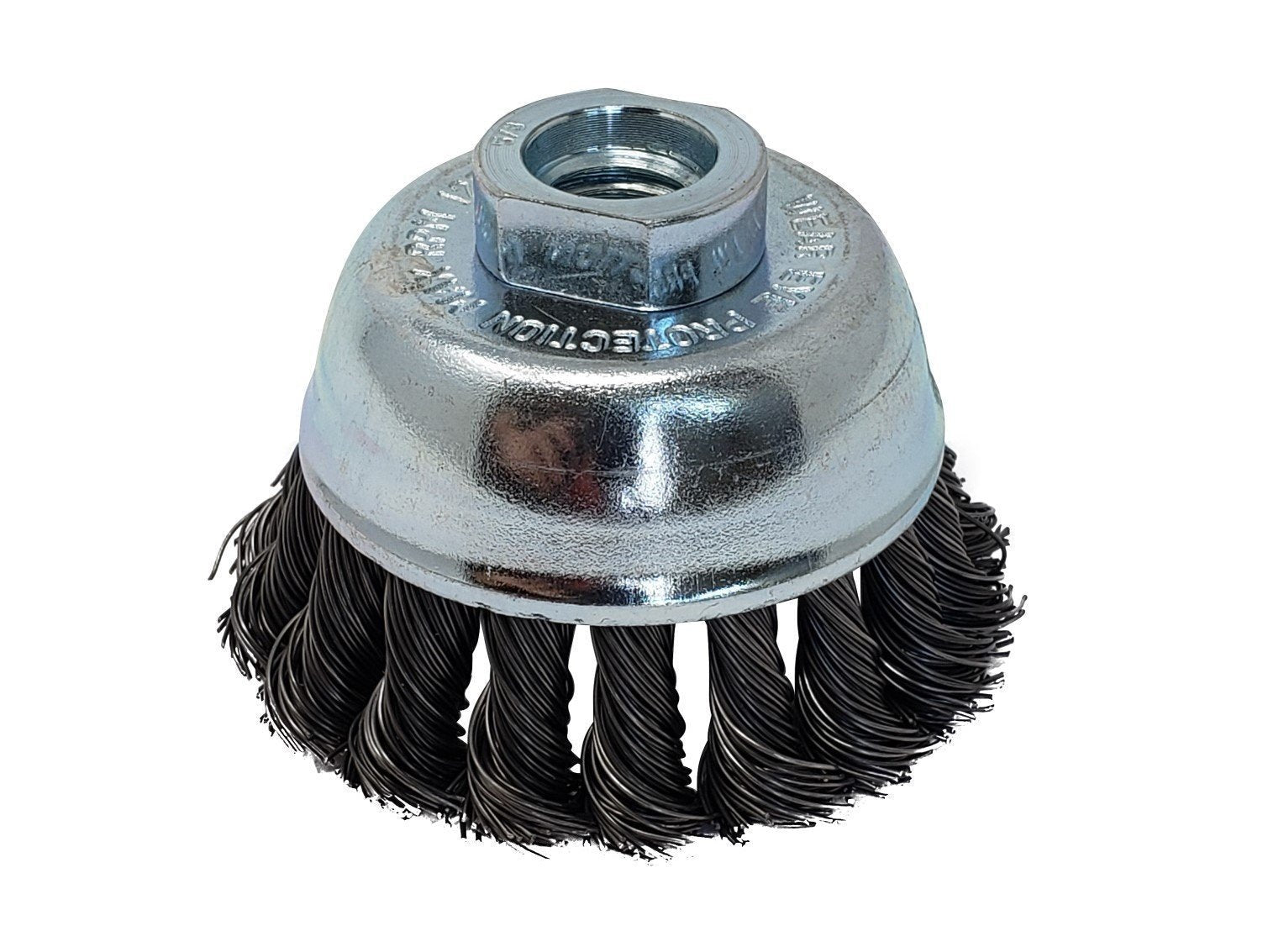 3 Inch Knotted Wire Cup Brush for Angle Grinders (5/8-11 Arbor)
