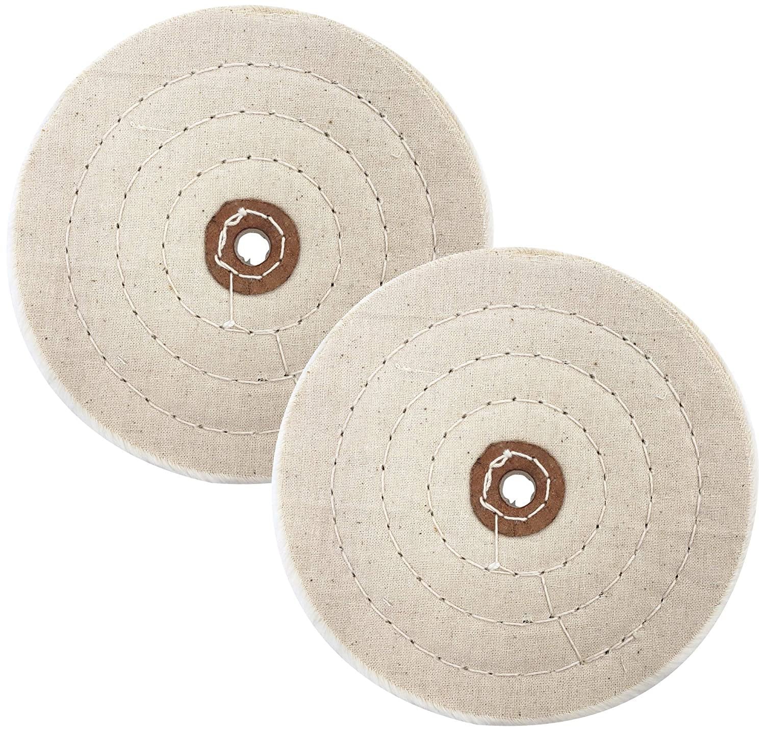 Set of 2, Buffing Wheel for Bench Grinder, Extra Thick - 6 inch