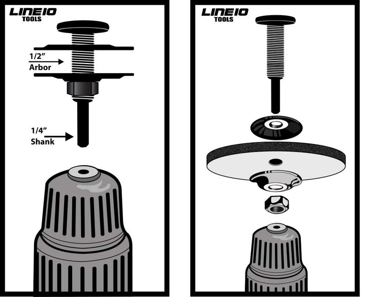 Mandril adaptador de eje de rueda pulidora, eje extendido que se adapta a ruedas de hasta 1-1/4" de espesor