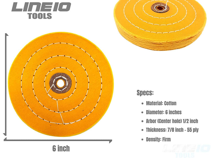 2 Pack 6" Buffing Wheel for Bench Grinder, Extra Thick