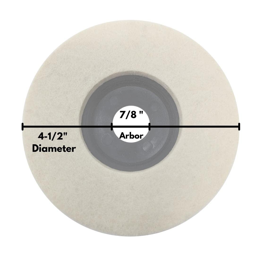 10pk 4-1/2" Felt Buffing wheel with 7/8" Arbor for Angle Grinder