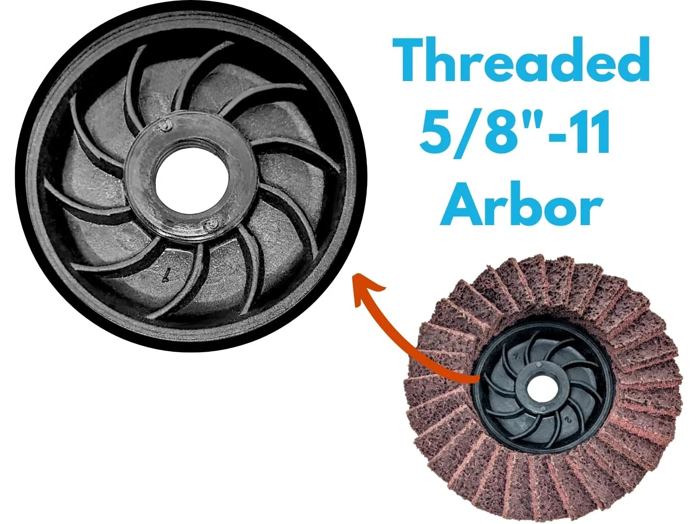 5pk Red Non-Woven Abrasive Flap Disc 4-1/2" with 5/8-11 Threaded Arbor for Angle Grinder