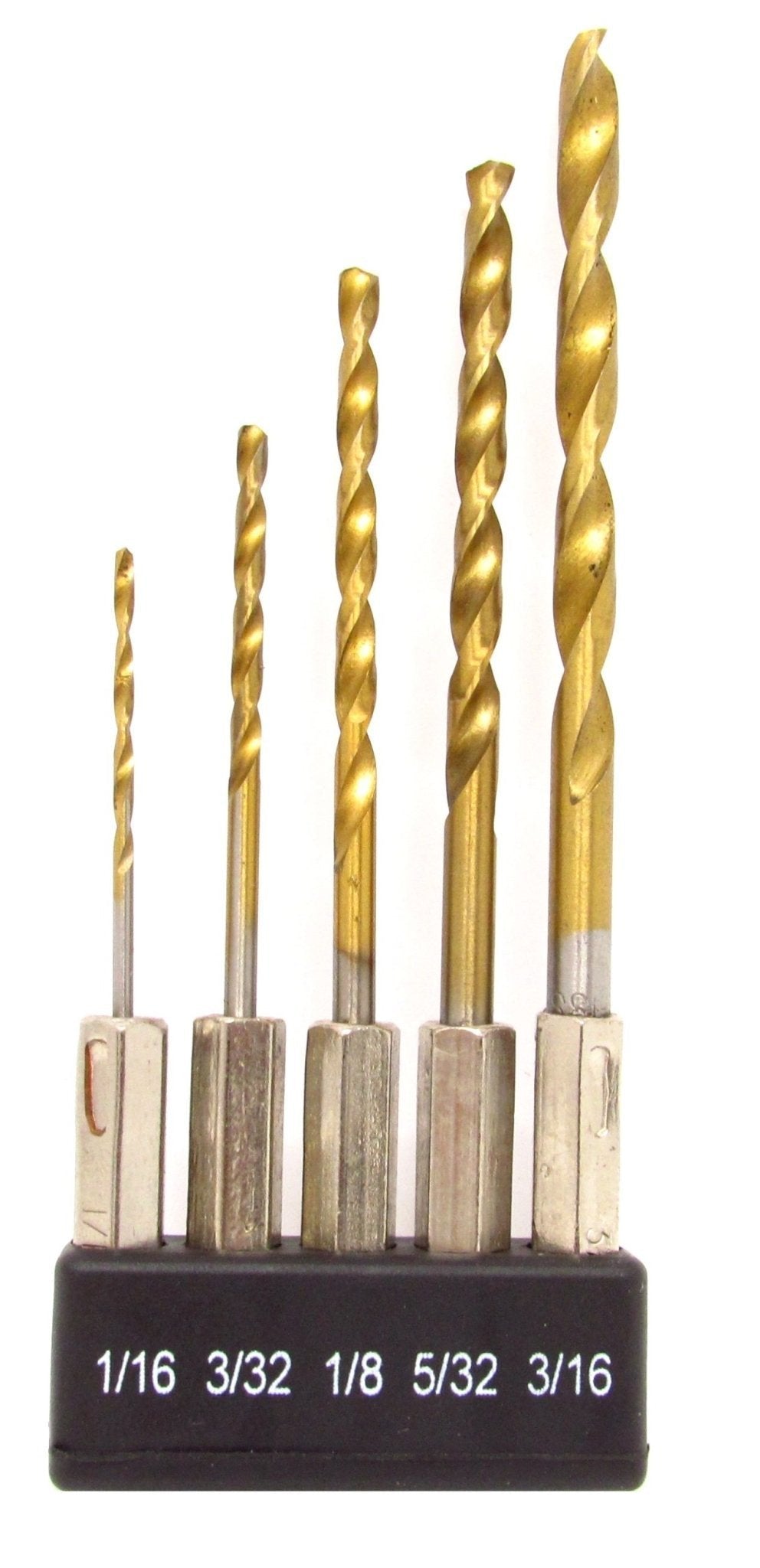 5 Pc Hex Shank Titanium Drill Bit Set