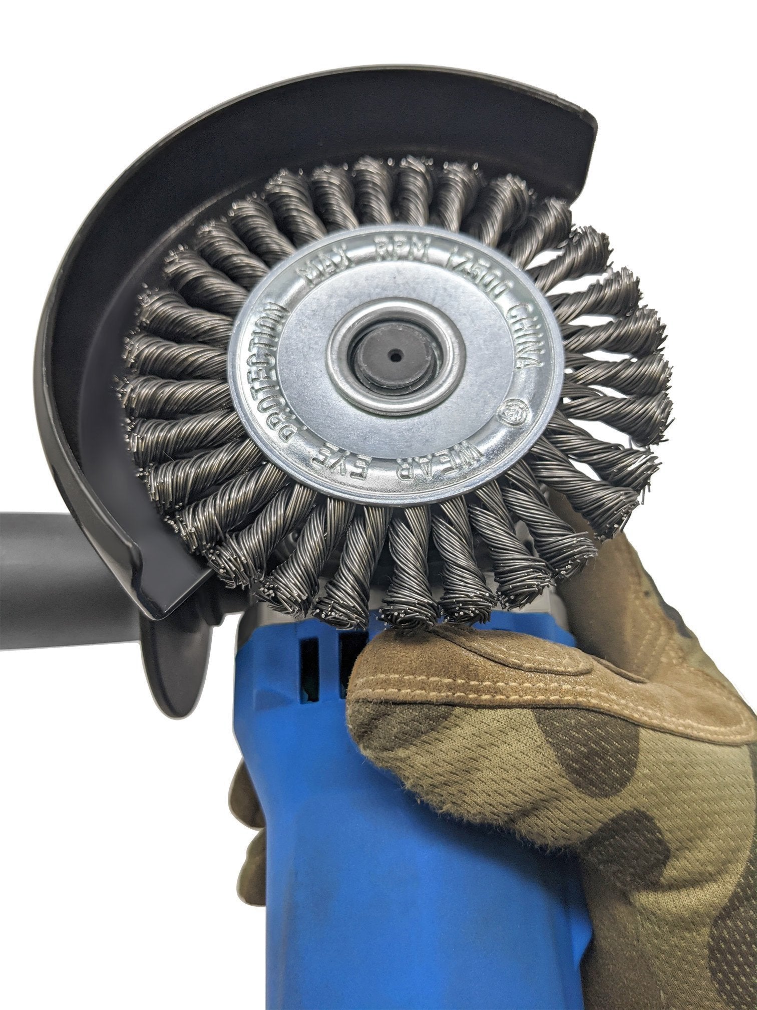 4" Knotted Circular Wire Wheel Brush (1/4" Thickness) for Angle Grinders