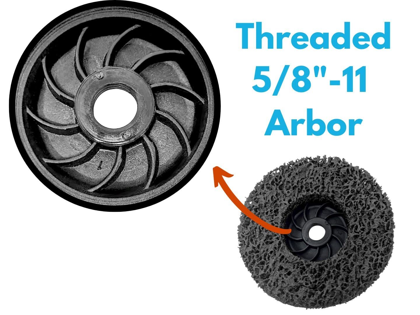 4pk Black Silicone Carbide Stripping Disc 4-1/2" with 5/8-11 Threaded Arbors for Angle Grinders