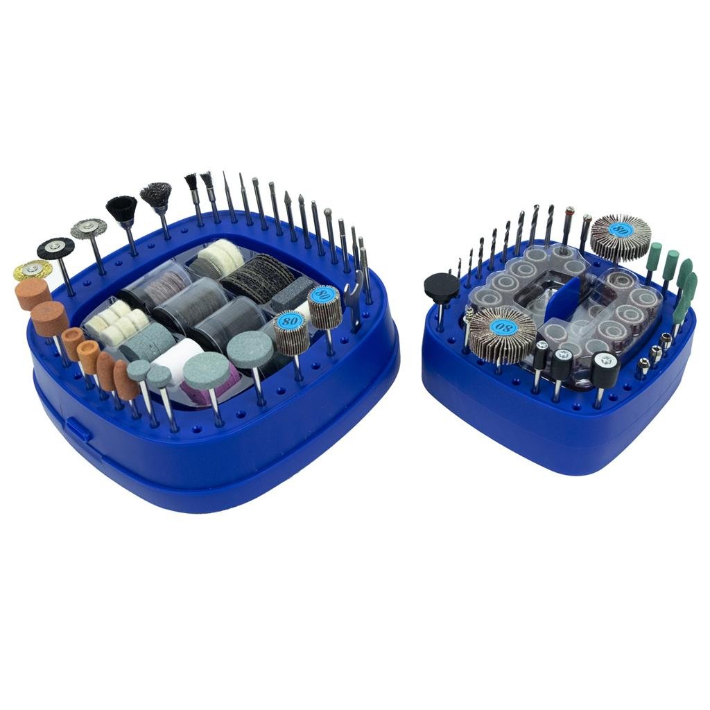 Kit de accesorios para herramientas rotativas de 276 piezas con soporte de fresa con base giratoria