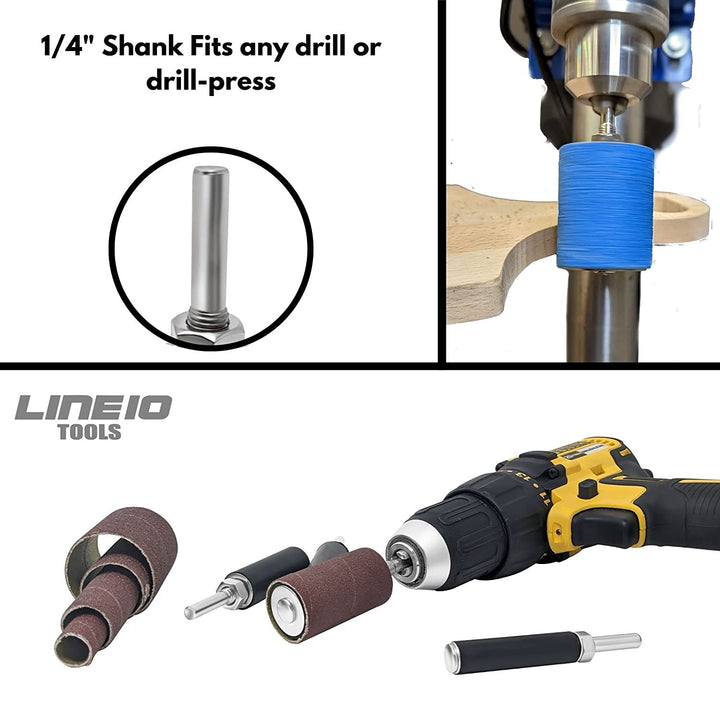 16pc 2" Long Sanding Drums and Sleeves Set for Drill