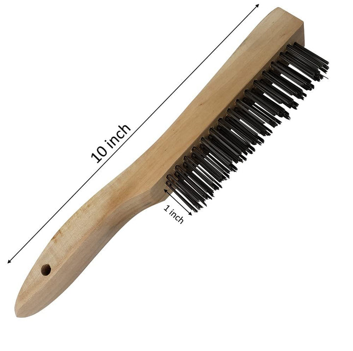 2pk Steel Wire Brush with Wood Handle, Scratch Brushes 10 in Long