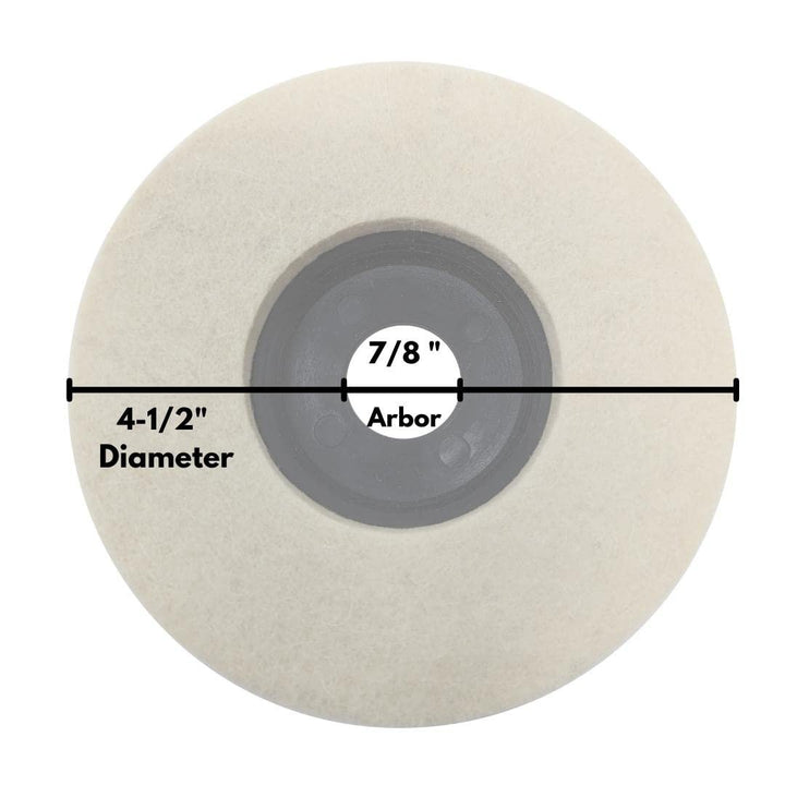 LINE10 Tools 4-1/2" Felt Buffing Wheel 7/8" Arbor for Angle Grinder (5 Pack)