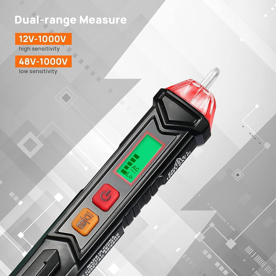 Non-Contact Voltage Electrical Tester Detectable with Dual Range (Batteries Included)